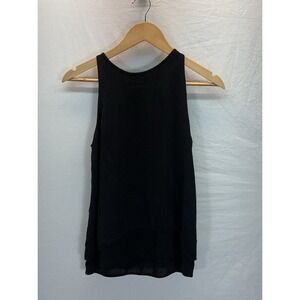Theory Black Silk Sleeveless Tank Top‎ Blouse SM Minimal Layered flowy chiffon